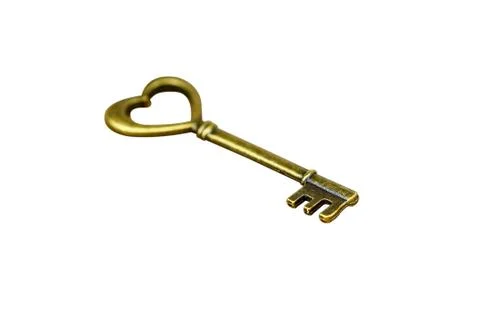 Ancient keys isolated. Stock Photos
