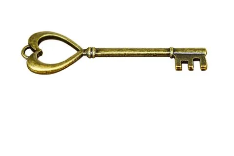 Ancient keys isolated. Stock Photos