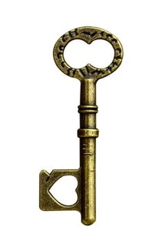 Ancient keys isolated. Stock Photos