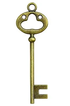 Ancient keys isolated. Stock Photos