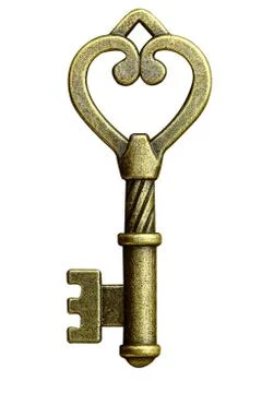 Ancient keys isolated. Stock Photos