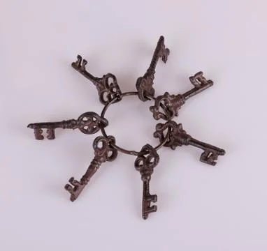 Ancient keys Stockfoto's