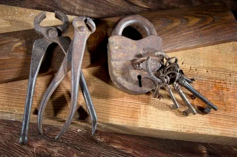 Ancient keys Stock Photos