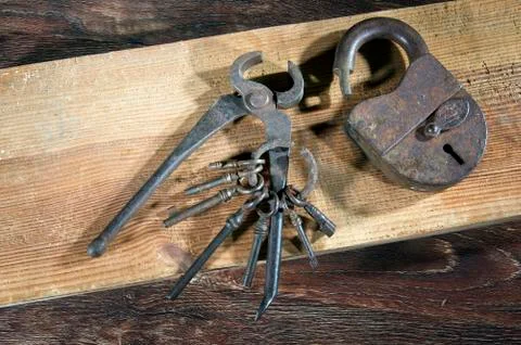 Ancient keys Stock Photos