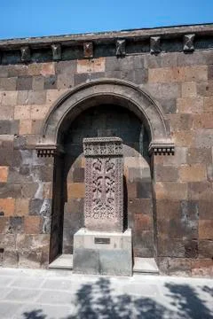Ancient khachkars of Etchmiadzin. Stock Photos