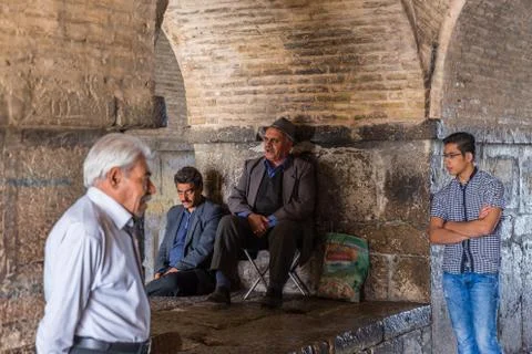 The ancient Khaju Bridge, (Pol-e Khaju), in Isfahan, Iran Stock-Fotos