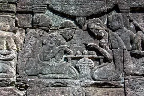 Ancient Khmer chess game Stock Photos
