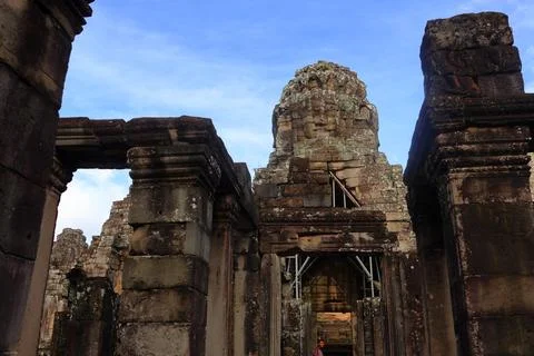 Ancient Khmer Library Structure at Bayon Temple, Angkor Thom, Siem Reap Stock Photos