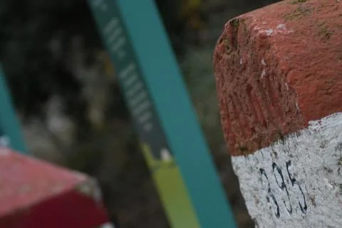 Ancient kilometer stone2 Stock Photos