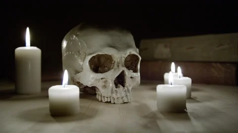 Ancient Knowledge and the Occult - Books, Candles and Forbidden Games Stock Footage 57657396
