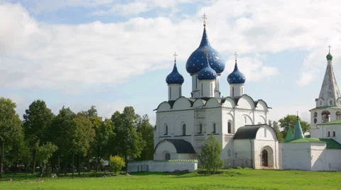 Ancient Kremlin in Suzdal,  Golden Ring Russia, panning Video stock 47242977