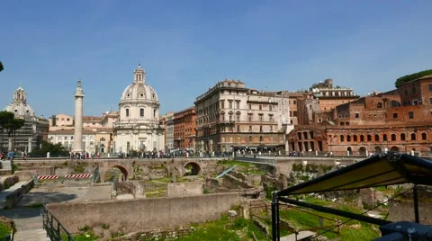 Ancient landmarks in Rome Stock Footage 63216892