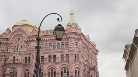 Ancient lantern and building in architectural style classicism old history Stock Footage 138172537