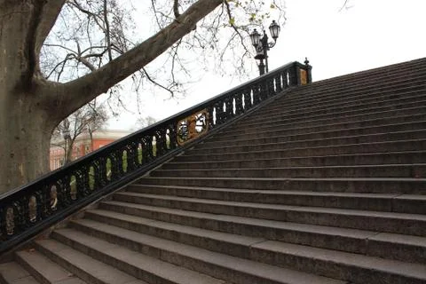 Ancient lantern. Town Square. Stock Photos