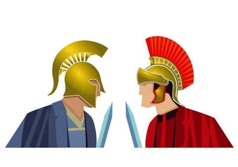 Ancient legionnaires in combat Stock Illustration