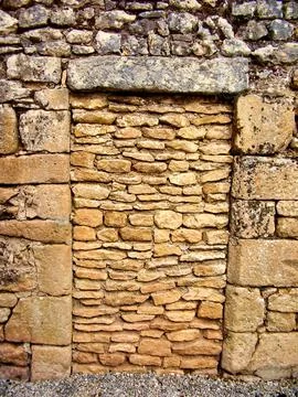 Ancient Limestone Wall. Foto stock