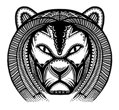 Ancient lion Stock Illustration