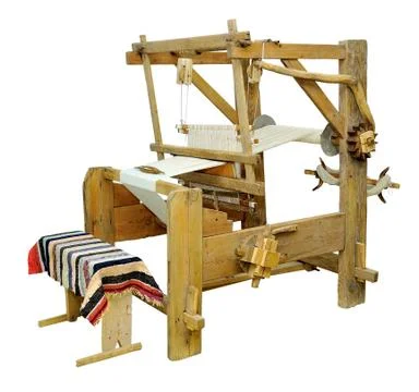 Ancient loom. on a white background. Stock Photos