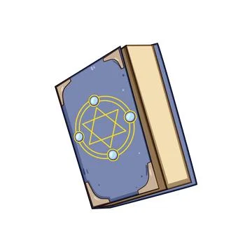 Ancient magic spell book with esoteric symbol Illustration