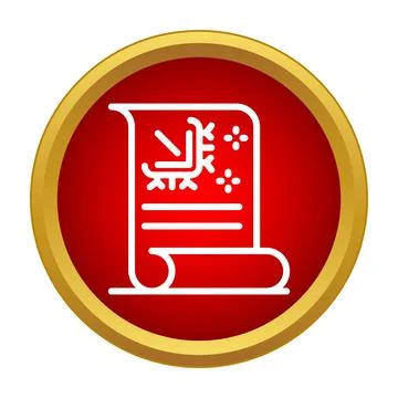 Ancient magic spell scroll icon design Stock Illustration