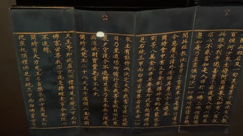 Ancient manuscripts at the Louvre in Abu Dhabi 3 Stock Footage 327469448