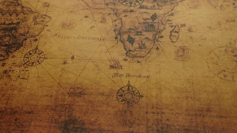 Ancient map of Africa continents Stock Footage 85644254