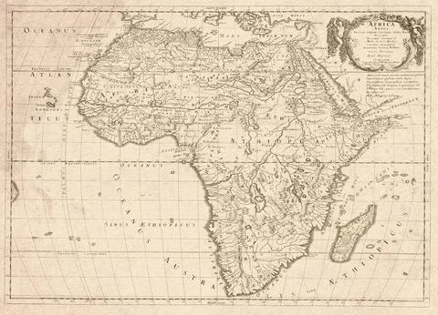 Ancient Map of Africa - Map from 1667 写真素材