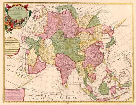 Ancient map of asia Stock Photos
