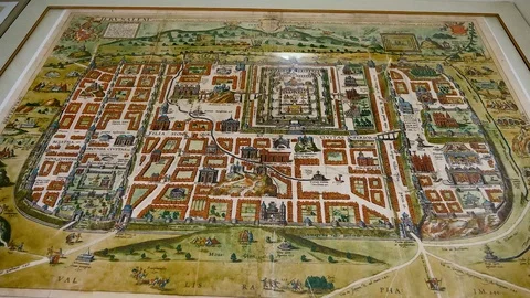 Ancient map of Jerusalem Stock Footage 117844402