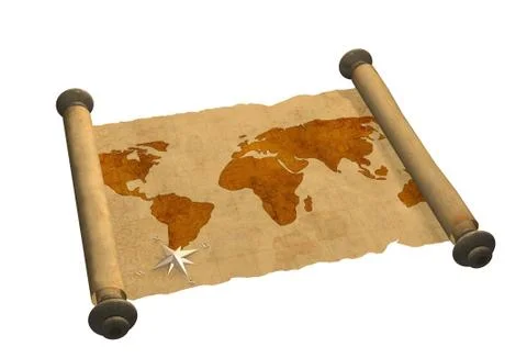 Ancient map of the world Illustrazione stock