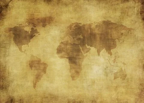 Ancient map of the world. Stock Photos