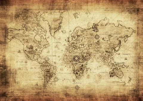Ancient map of the world Stock Photos