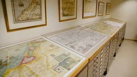 Ancient maps Stock Footage 117844255