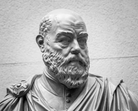The ancient marble portrait bust Stock Photos