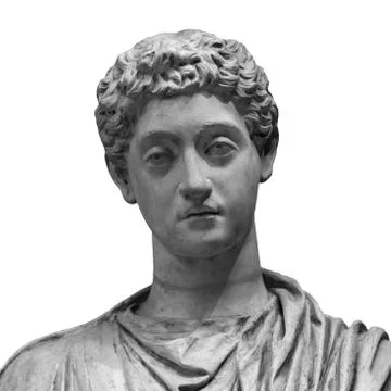 The ancient marble portrait bust. Stock Photos