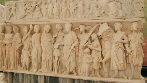 Ancient marble sculptures Stock Footage 154654913