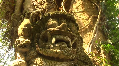 Ancient Mask in Bali Stock Footage 41379917