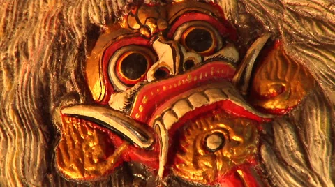 Ancient Mask in Bali Stock Footage 41380211