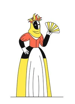 Ancient masquerade character vector simple Stock Illustration