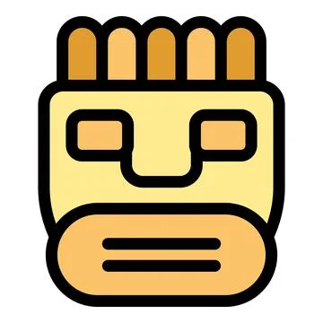 Ancient mayan mask representing a deity with golden headdress Illustrazione stock