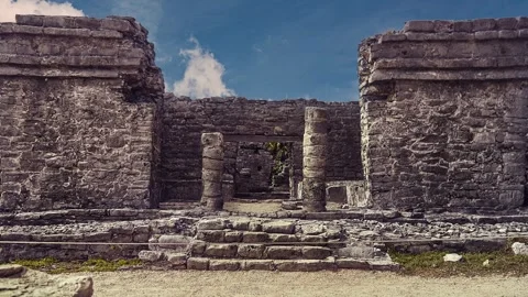 Ancient mayan ruins timelapse in tulum mexico Stock Footage 337299762