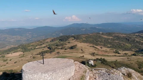 Ancient medieval building in the mountains Stock Footage 112332100