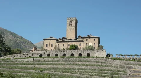 Ancient medieval castle old architecture travel destination in Italy Видео 67648661