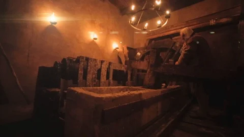 Ancient medieval mill Stock Footage 94798198