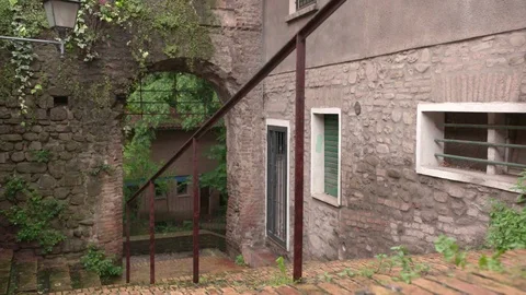 Ancient medieval stair Stock Footage 116965848