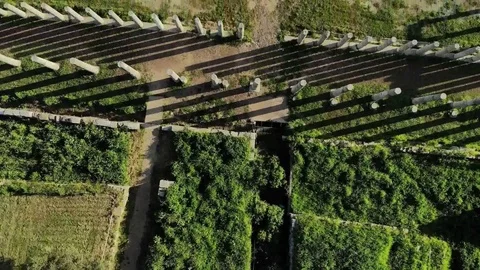 Ancient Messene Aerial Stock Footage 91105977