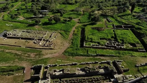 Ancient Messene Aerial Stock Footage 91105986