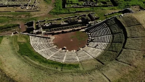 Ancient Messene Aerial Stock Footage 91106402