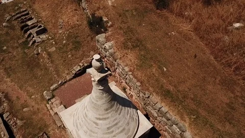 Ancient Messini - drone flight over grave Stock Footage 113424789