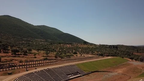 Ancient Messini - drone stadium Stock-Footage 113427125